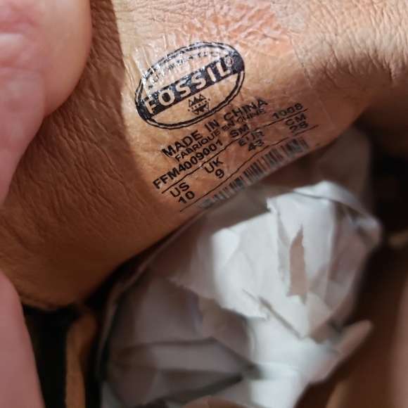 Fossil Black Brown Leather Slip On Driving Shoes - Picture 9 of 9